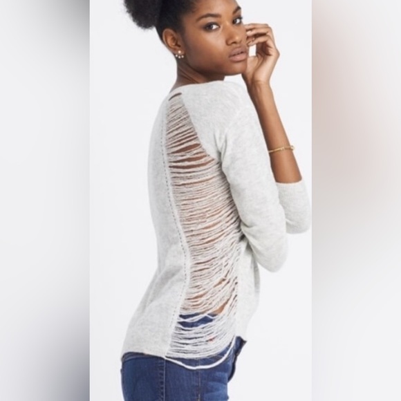 One Grey Day Los Angeles Cole Distressed Wool Pullover - Picture 2 of 11